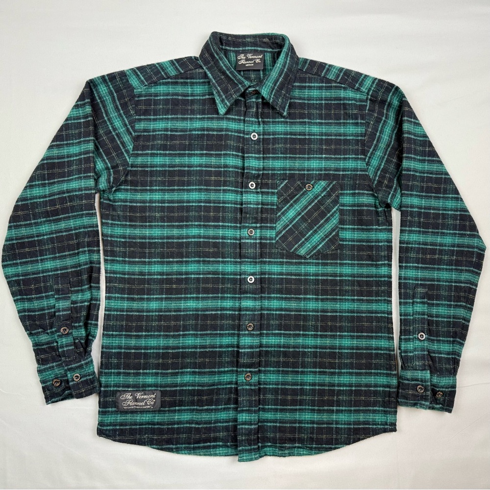 The Vermont Flannel Co. Mens Fitted Flannel Shirt Medium Made in USA Plaid C7